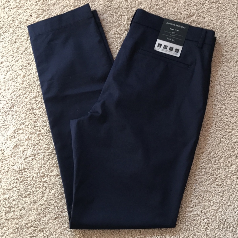 🐬Banana Republic Core Temp Men's Navy Pants - Picture 1 of 10